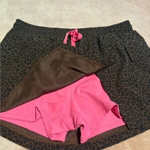 PINK Victoria's Secret Pink Lined Leopard Athletic Skort